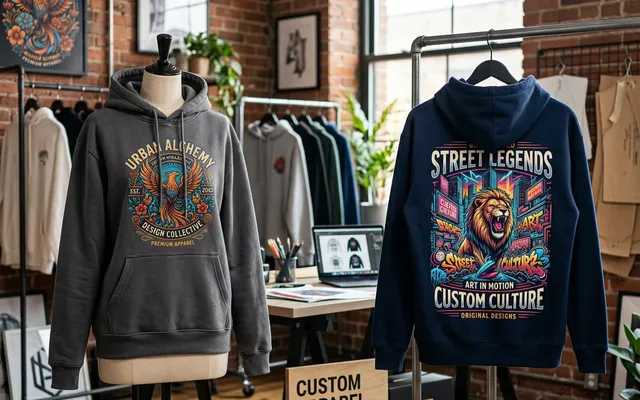 Sudaderas y hoodies con capucha estampadas con técnica DTF textil para equipos y graduaciones